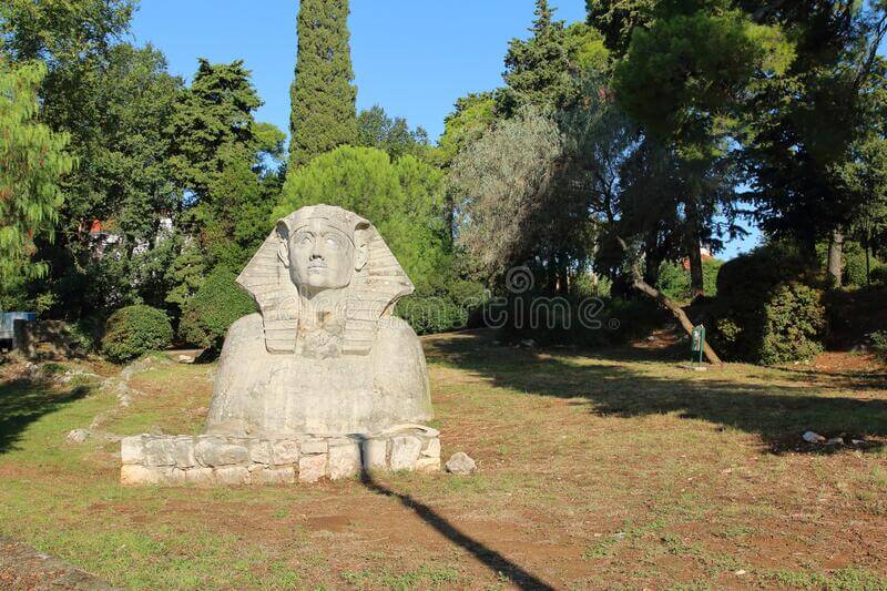 sculpture garden stone sphinx also known as sfinga park bay maestral downtown zadar croatia secret hidden